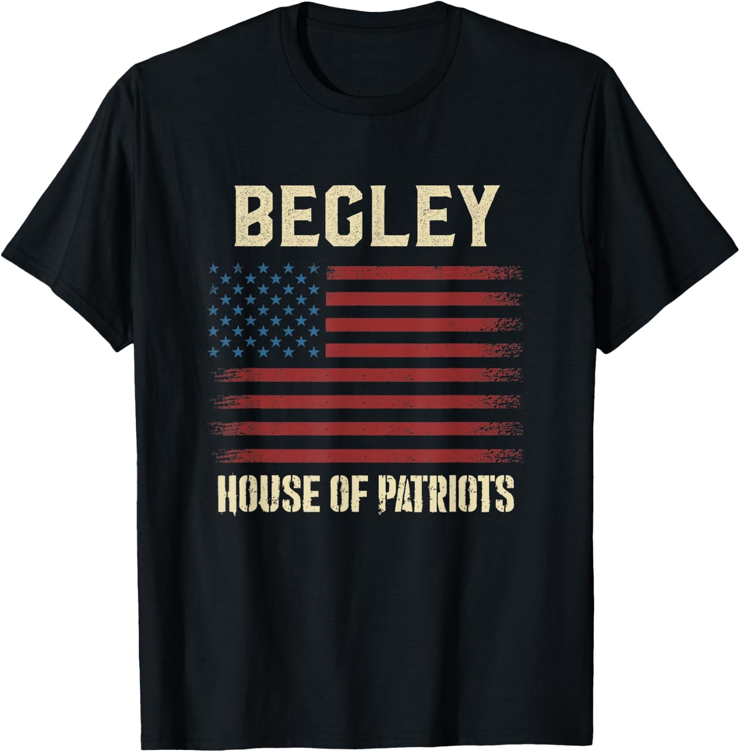 BEGLEY Last Name Surname American Flag Family T-Shirt - T-Shirt | Black