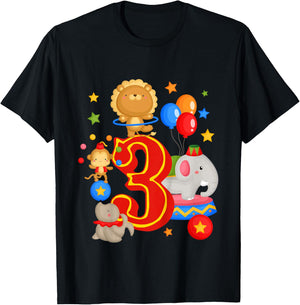 Circus Birthday 3rd Birthday Carnival 3 Years Old T-Shirt - T-Shirt | Black