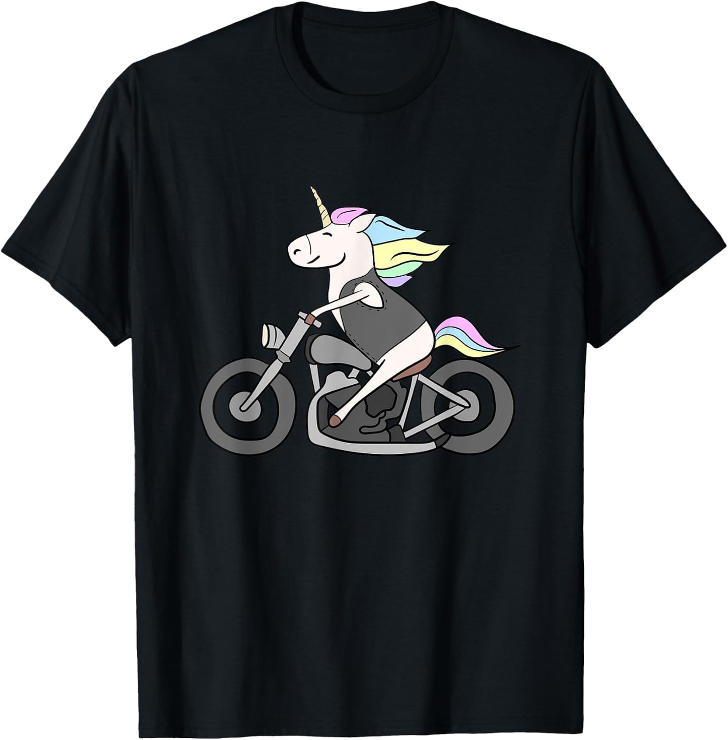Born To Bike Unicorn I Motorcycle Fan Biker Fun T-Shirt - T-Shirt | Black