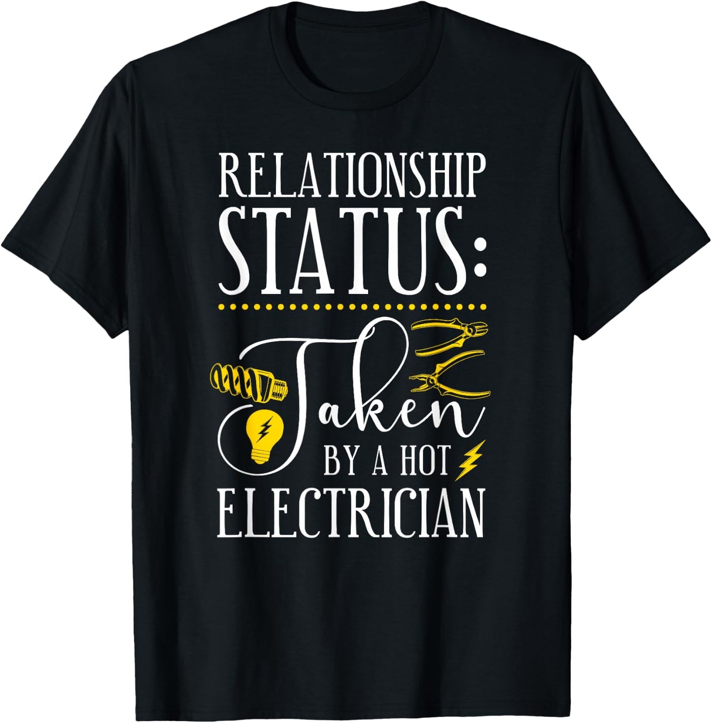 I Love My Electrician Wife Girlfriend T-Shirt - T-Shirt | Black