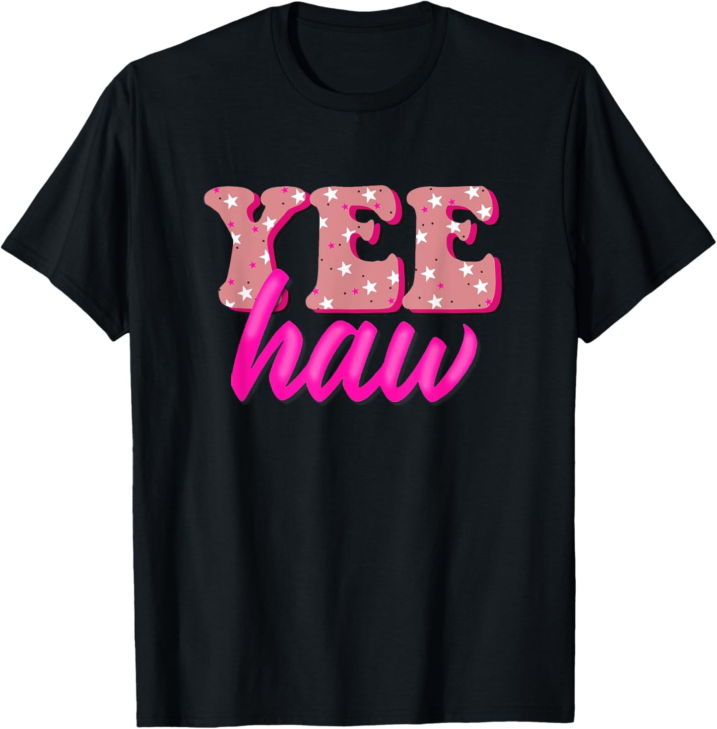 Retro Yee Haw Howdy Rodeo Western Country Southern Cowgirl T-Shirt - T-Shirt | Black