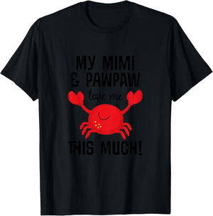 Kids Mimi and Pawpaw Love Me Grandchild T-Shirt - T-Shirt | Black
