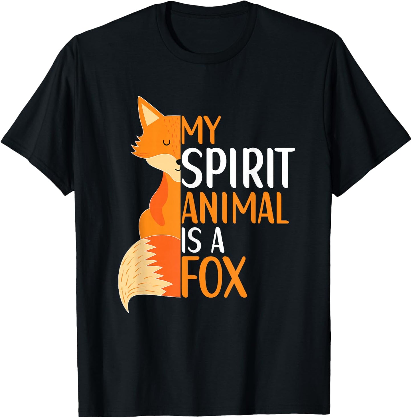 My Spirit Animal is A Fox Animal Women Kids T-Shirt - T-Shirt | Black