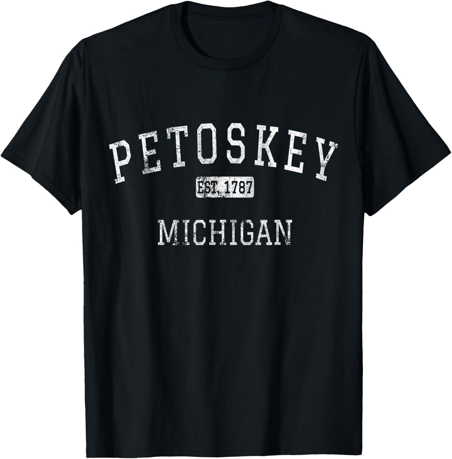 Petoskey Michigan MI Vintage T-Shirt - T-Shirt | Black