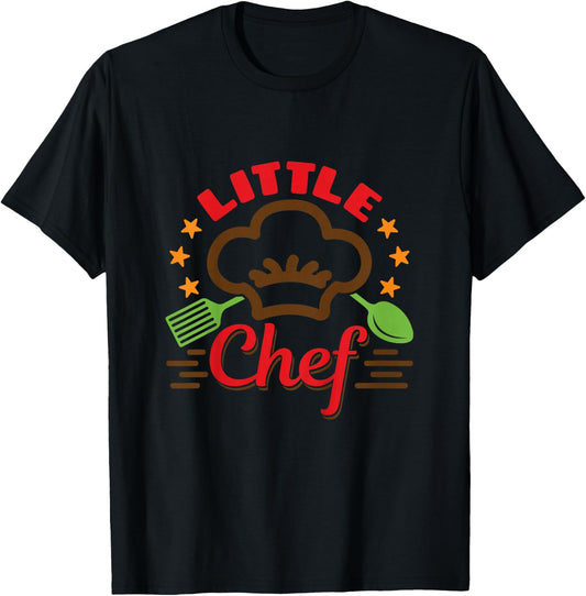 Little Chef Cooking Cook Cute Boy Girl Toddler T-Shirt - T-Shirt | Black