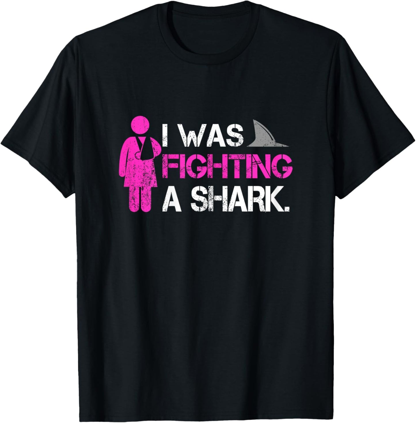 I Was Fighting A Shark Get Well Soon Broken Arm Injury Girl T-Shirt - T-Shirt | Black