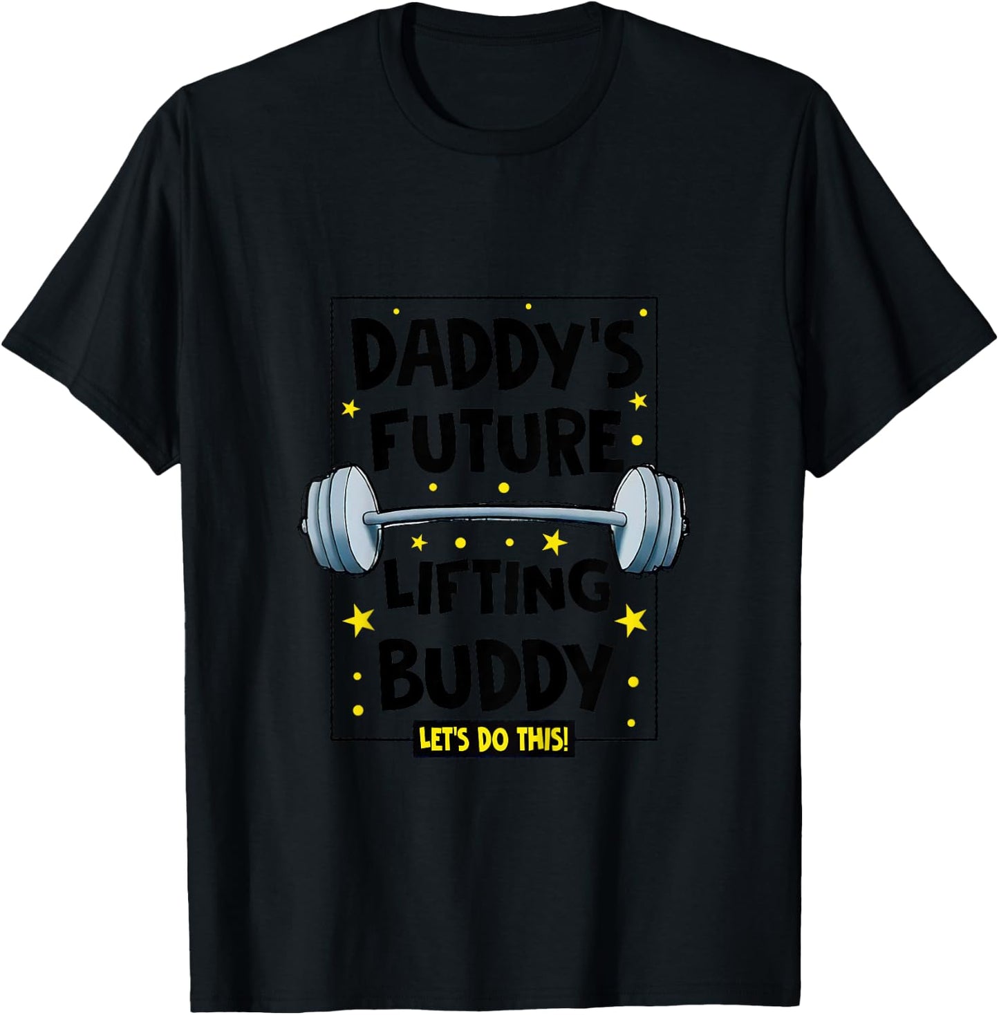 Kids Daddy's Future Lifting Buddy Cute Fitness Workout Gym Baby T-Shirt - T-Shirt | Black