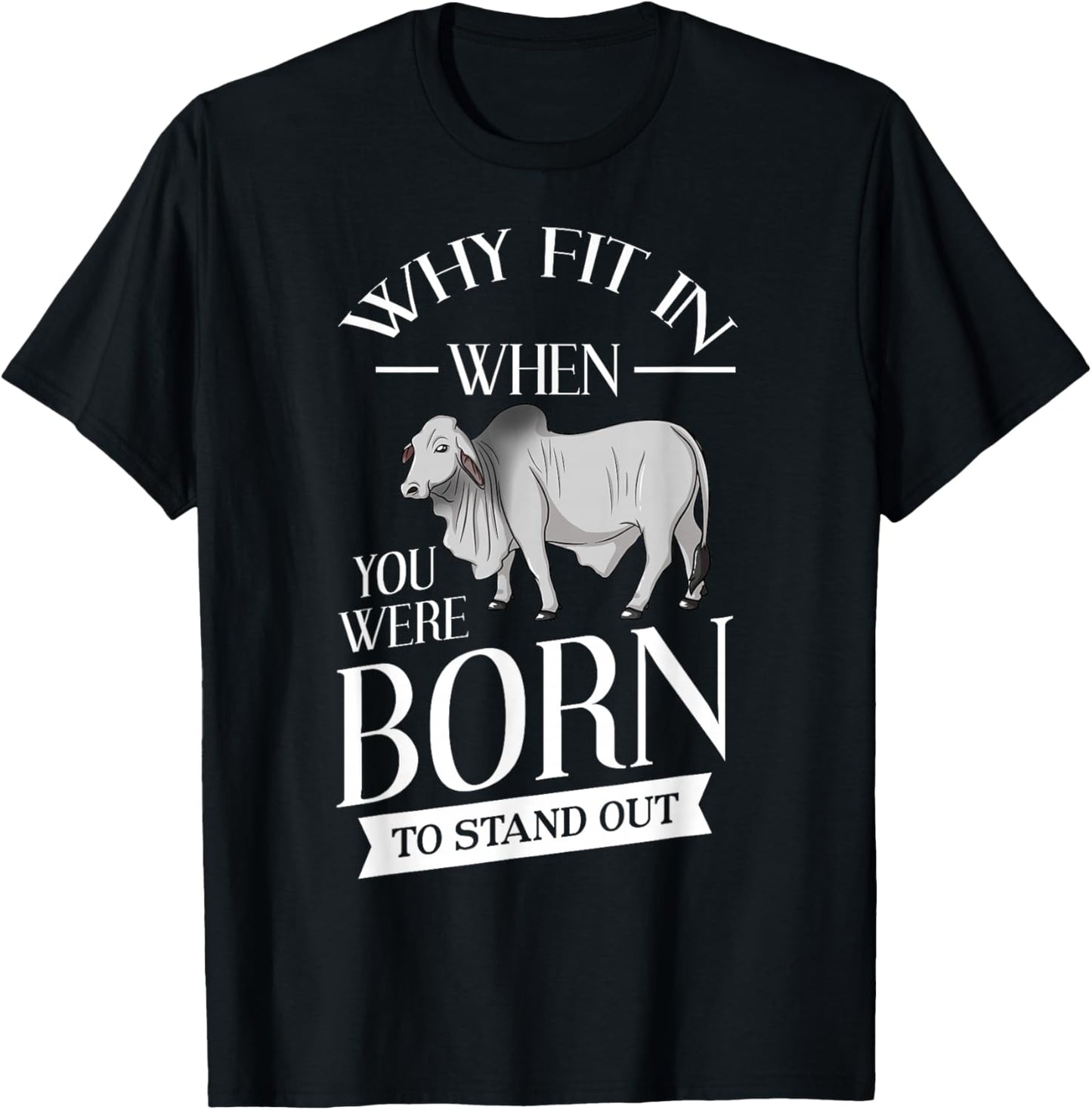 Brahman Bull Cattle Mini Zebu Cow T-Shirt - T-Shirt | Black