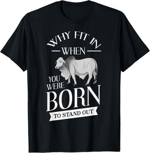Brahman Bull Cattle Mini Zebu Cow T-Shirt - T-Shirt | Black