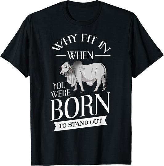 Brahman Bull Cattle Mini Zebu Cow T-Shirt - T-Shirt | Black