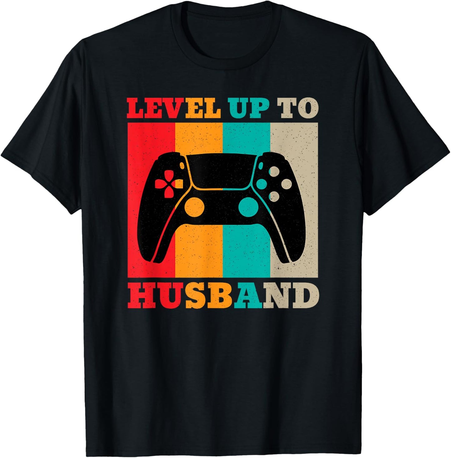 Funny Honeymoon Men's Level Up To Husband Just Married T-Shirt - T-Shirt | Black