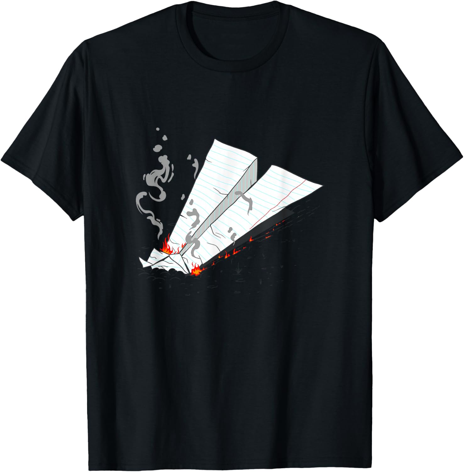 Paper Plane Crash T-Shirt - T-Shirt | Black