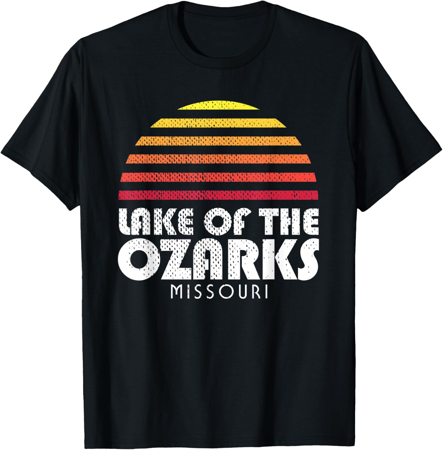 Lake of the Ozarks Missouri Retro Vintage Style Sunset T-Shirt - T-Shirt | Black