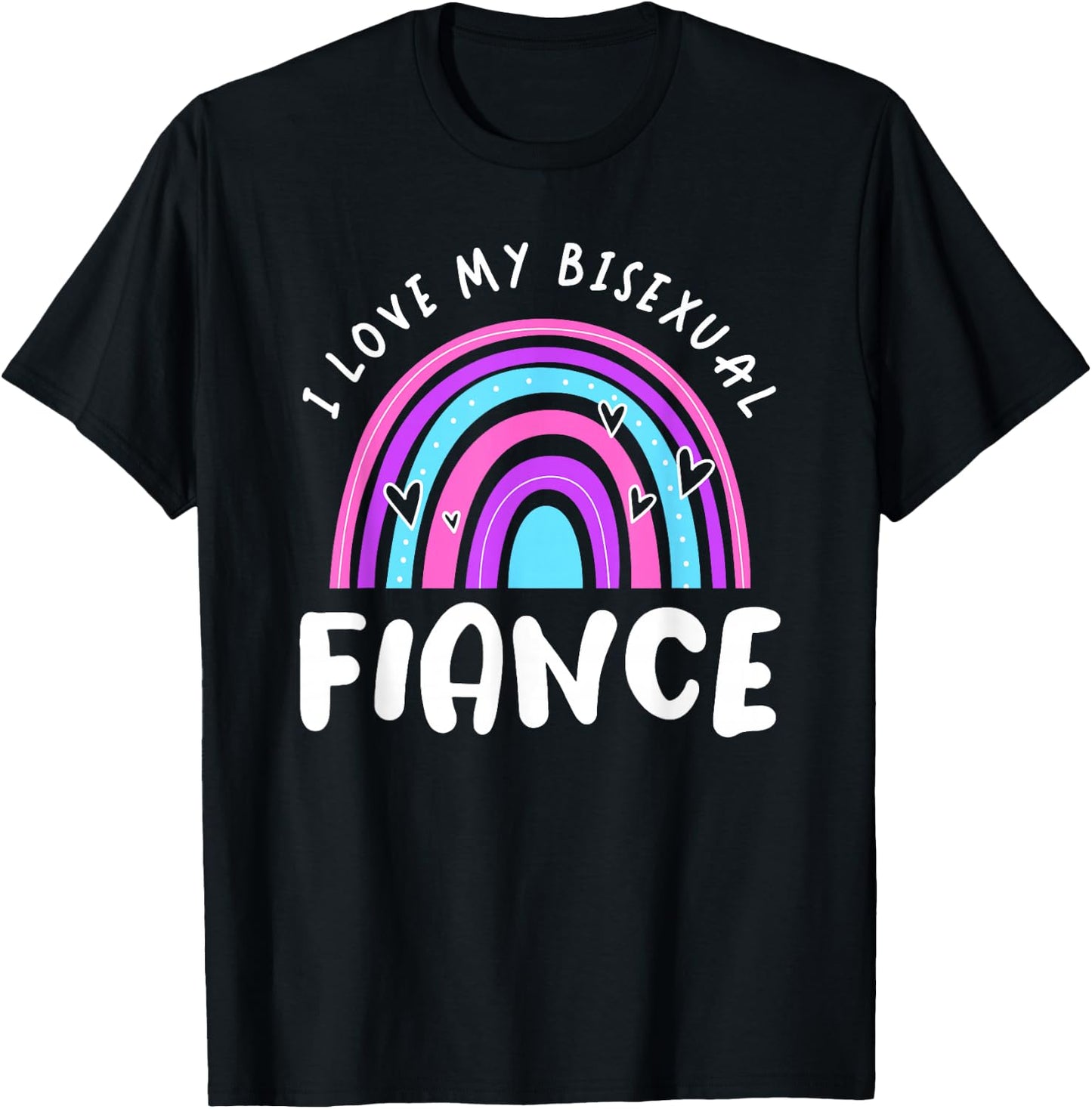 Bisexual Pride Flag Bi Flag I Love My Bisexual Fiance T-Shirt - T-Shirt | Black