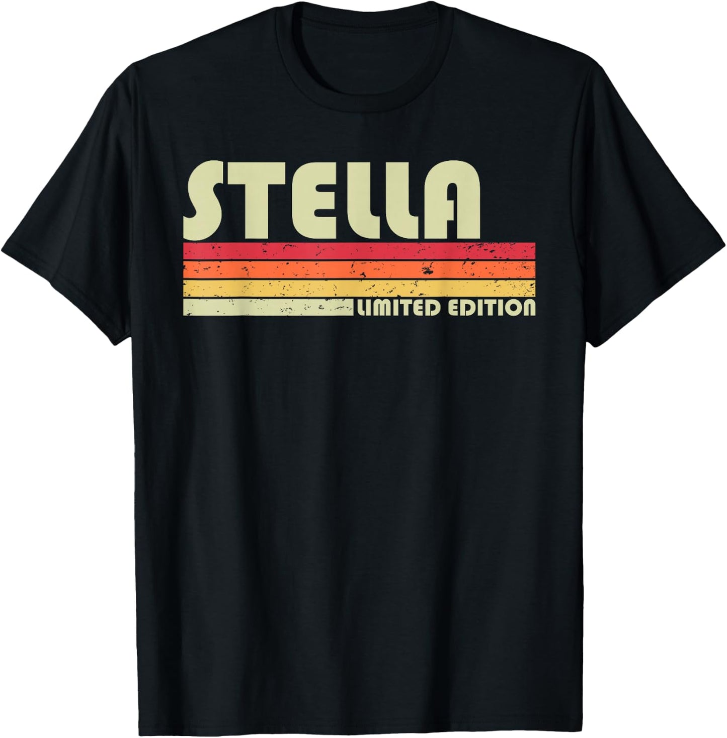 STELLA Gift Name Personalized Retro Vintage 80s 90s Birthday T-Shirt - T-Shirt | Black