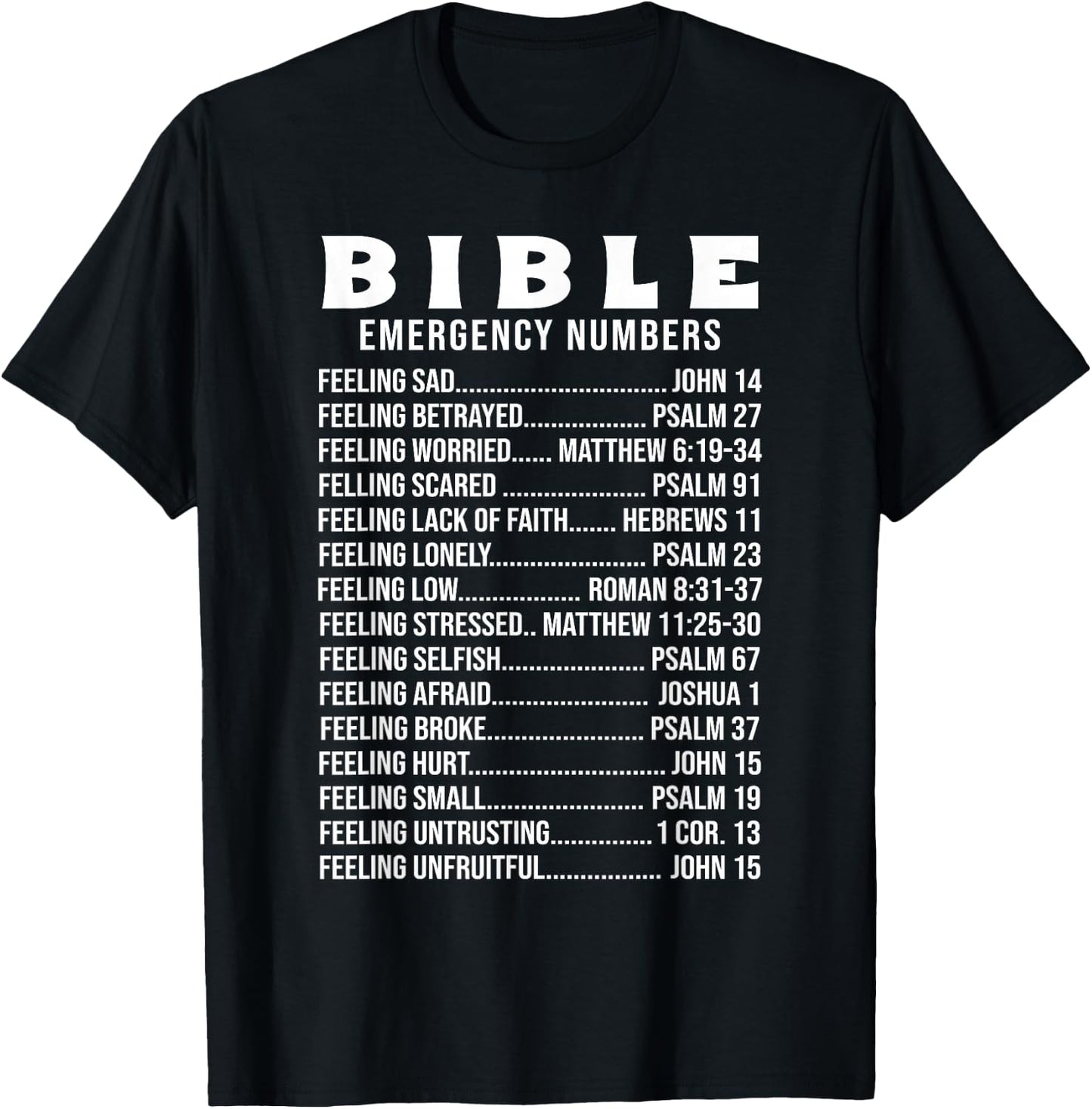 Bible Emergency Hotline Numbers T-Shirt - T-Shirt | Black