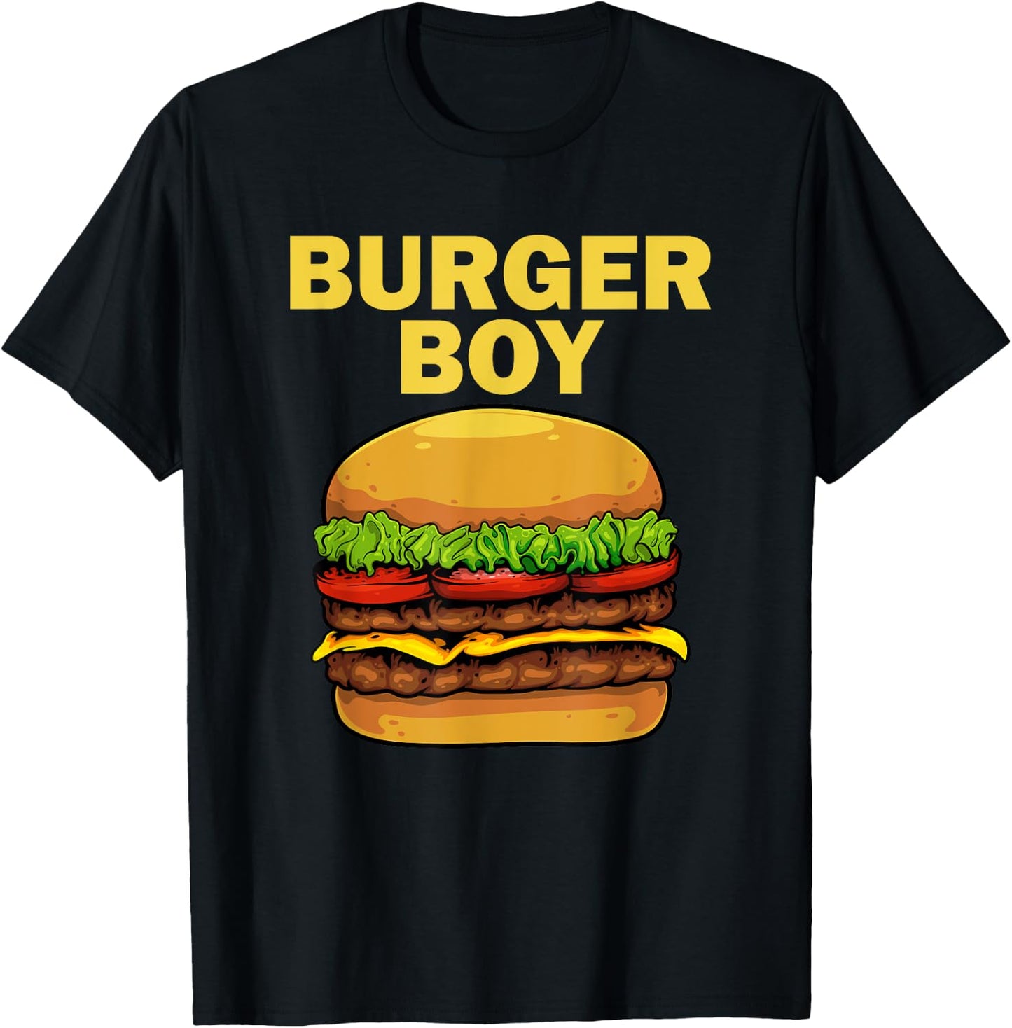 Cool Burger Art For Boys Men Hamburger Cheeseburger Lovers T-Shirt - T-Shirt | Black