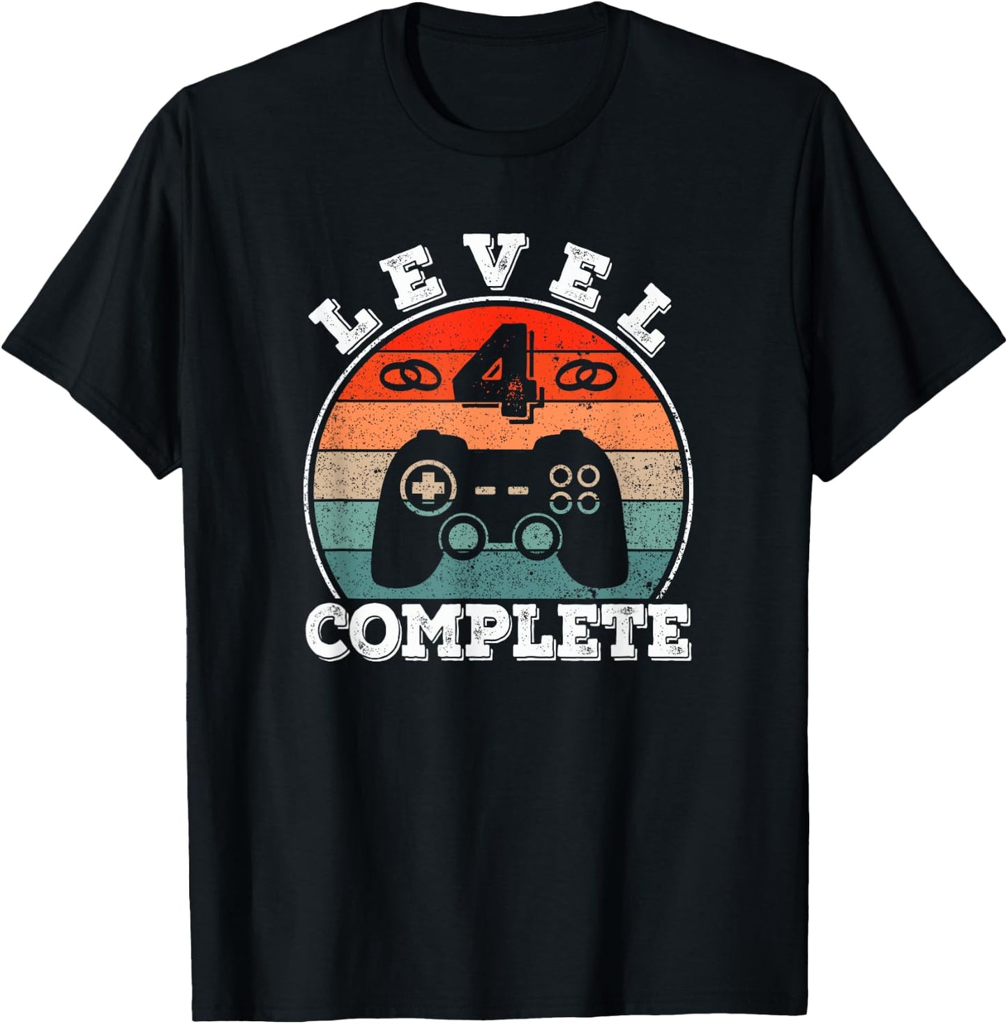 4 Years Marriage Anniversary 4 Year Married Level 4 Complete T-Shirt - T-Shirt | Black