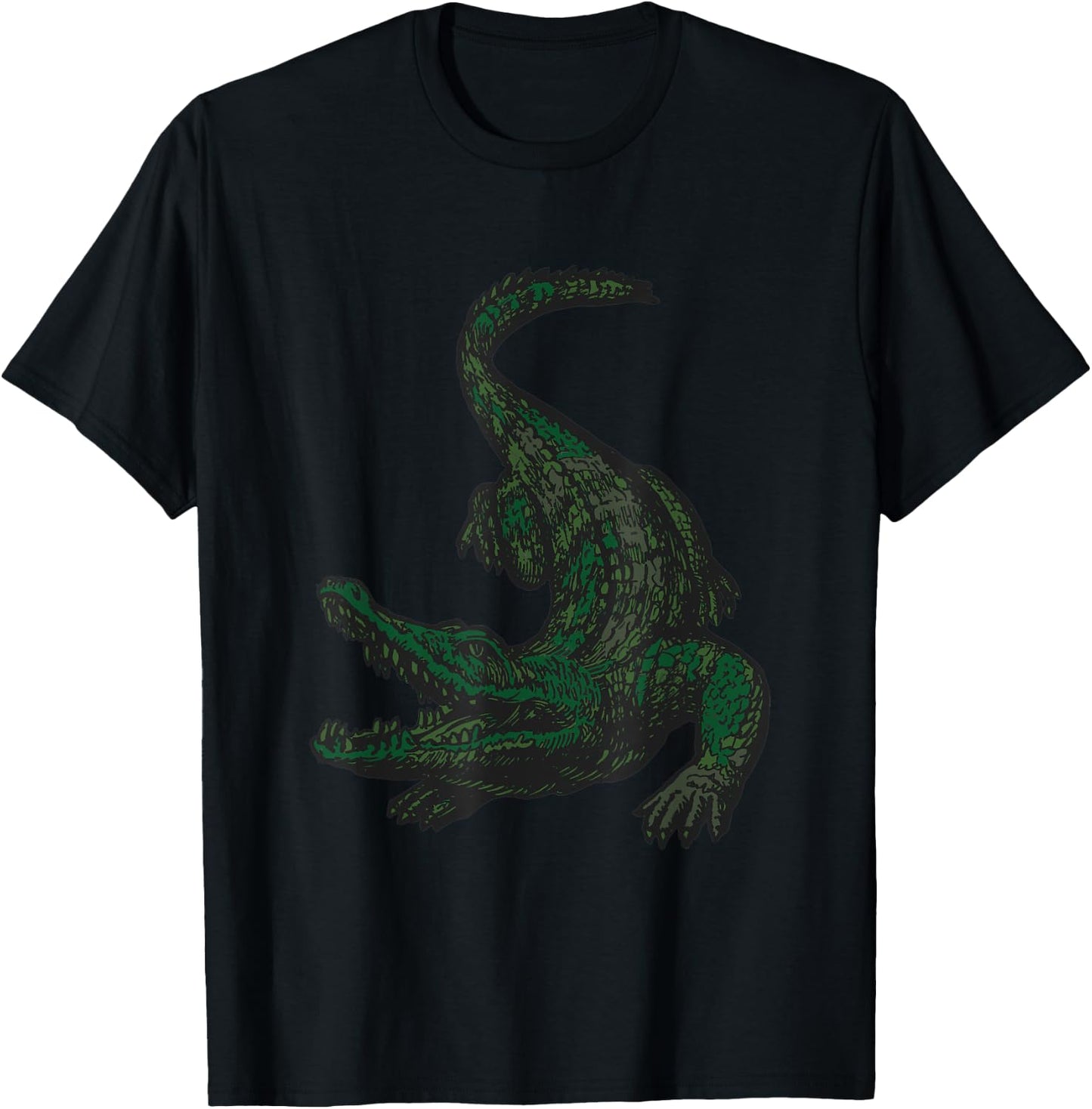 Military Alligator Camo Crocodile Veteran T-Shirt - T-Shirt | Black