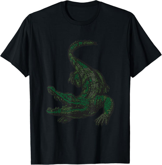 Military Alligator Camo Crocodile Veteran T-Shirt - T-Shirt | Black