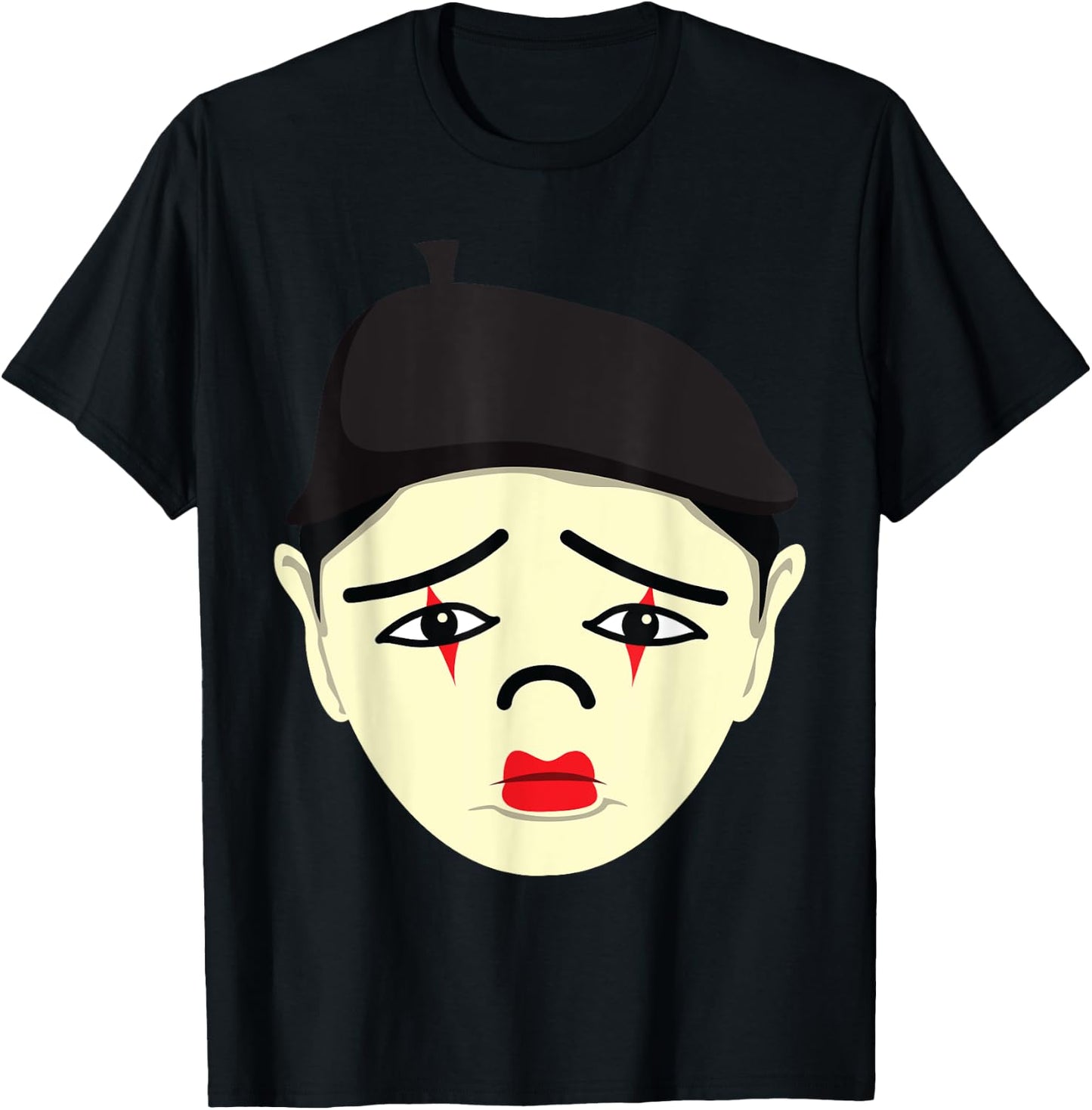 Mime Face Lazy DIY Halloween Costume Funny Clown T-Shirt - T-Shirt | Black