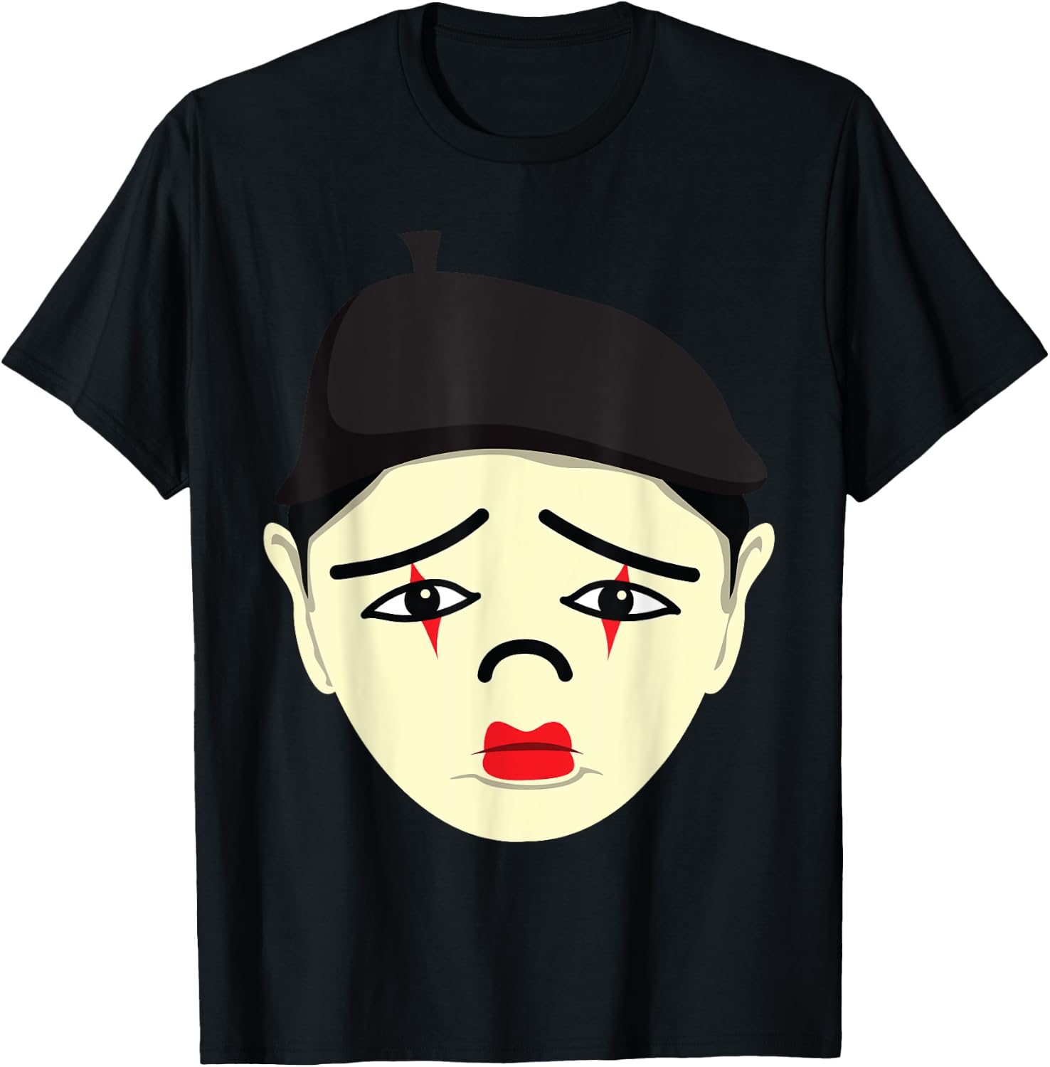 Mime Face Lazy DIY Halloween Costume Funny Clown T-Shirt - T-Shirt | Black