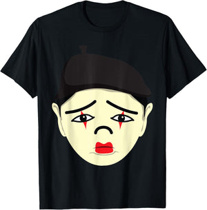Mime Face Lazy DIY Halloween Costume Funny Clown T-Shirt - T-Shirt | Black