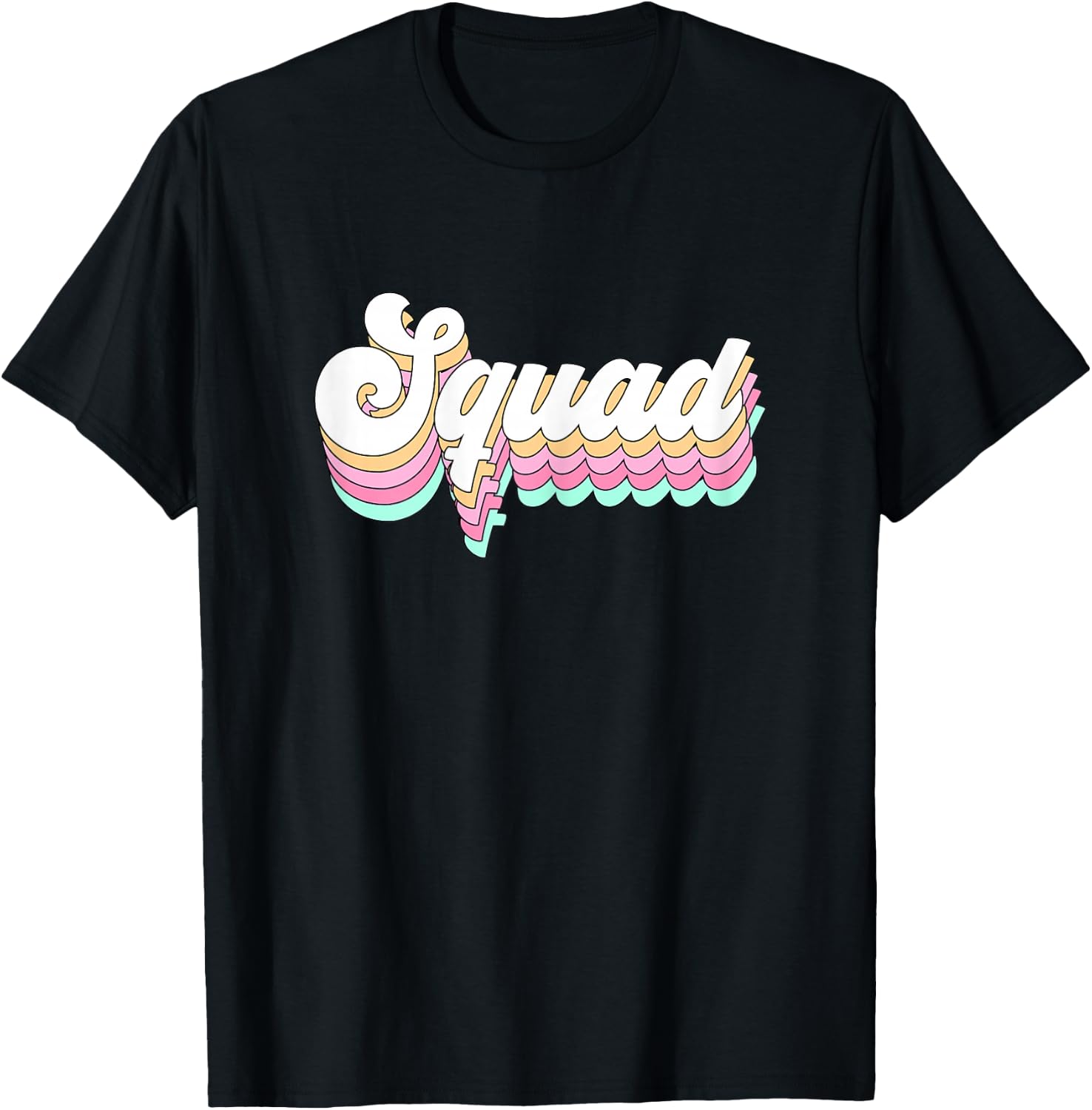 Bride Squad Retro Bachelorette Party for Bridesmaid Groovy T-Shirt - T-Shirt | Black