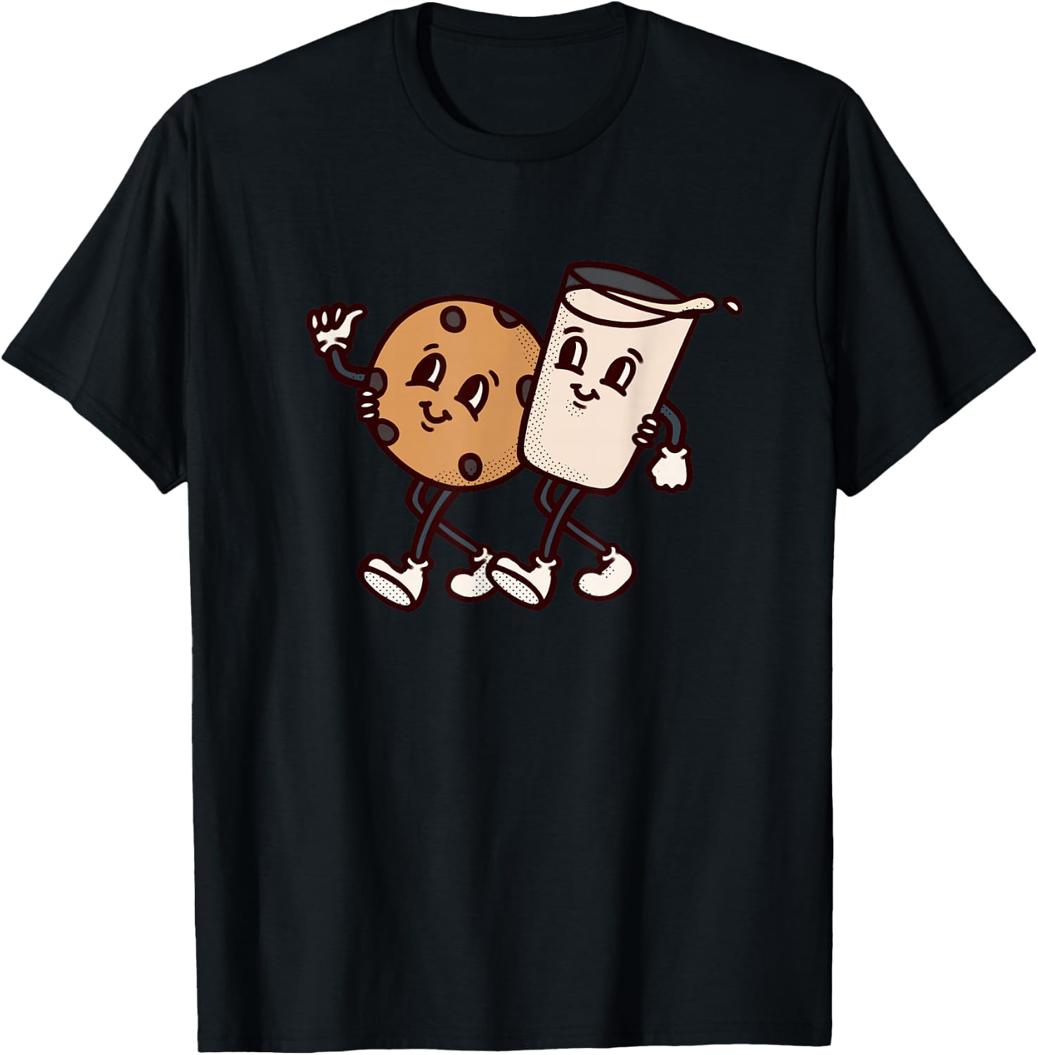 BFF Milk and Chocolate Chip Cookie are BFFS Best Friends T-Shirt - T-Shirt | Black
