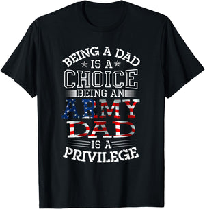 Cool Military Proud US Army Dad Privilege T-Shirt - T-Shirt | Black