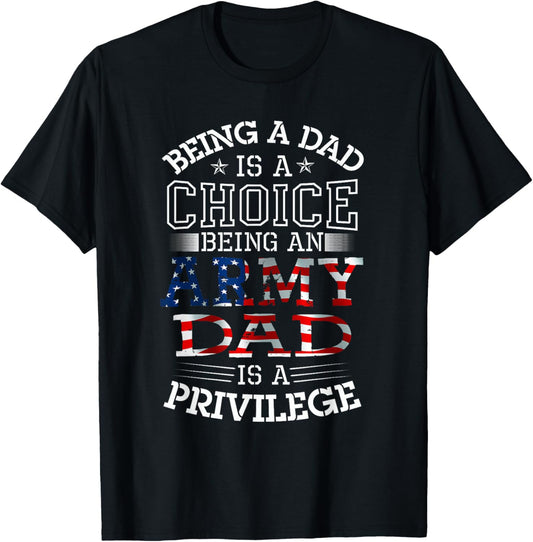 Cool Military Proud US Army Dad Privilege T-Shirt - T-Shirt | Black