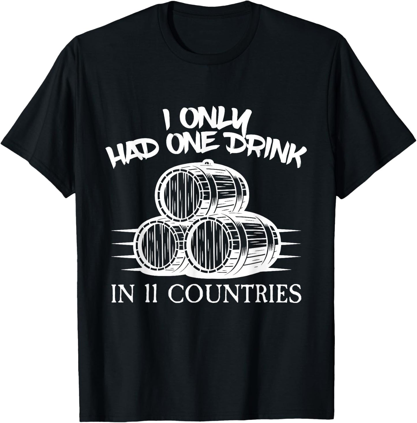 Drinking Around the World Adult Vacation Showcase 11 Country T-Shirt - T-Shirt | Black