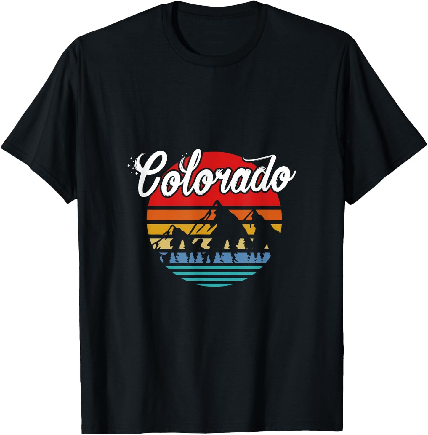 Colorado State Mountain Outdoor Vacation Retro T-Shirt - T-Shirt | Black