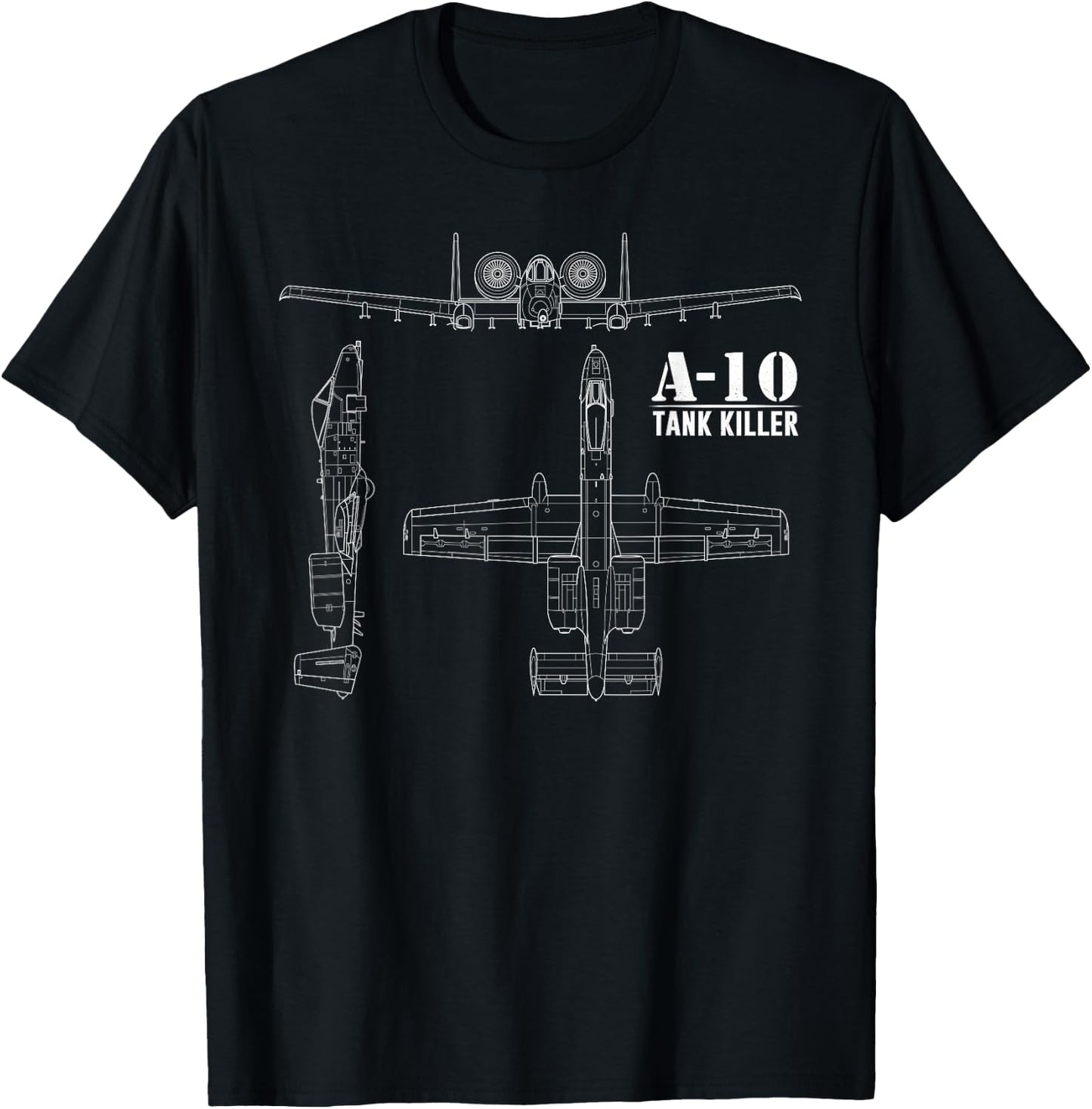 A-10 Warthog Tank Killer Air Force Thunderbolt T-Shirt - T-Shirt | Black
