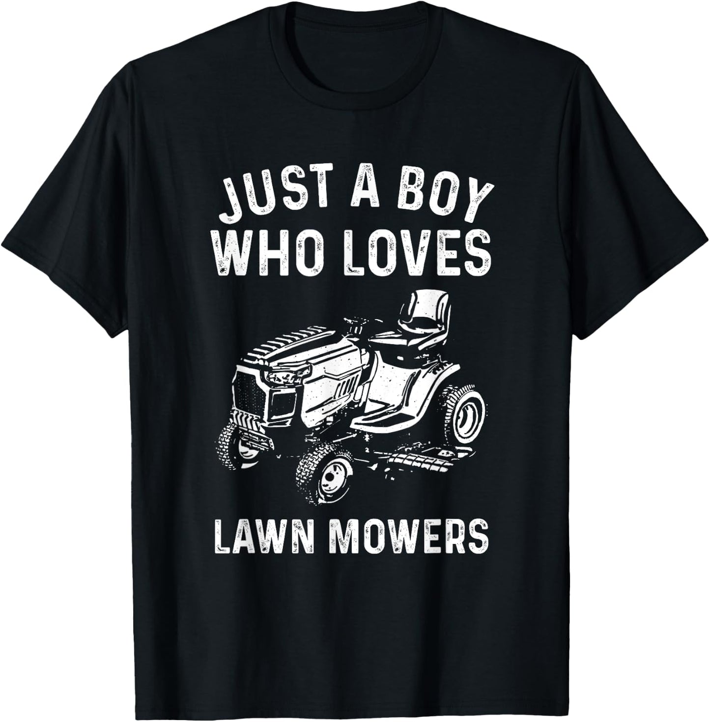 Cool Lawn Mower Design For Boys Kids Men Lawn Mowing Lovers T-Shirt - T-Shirt | Black