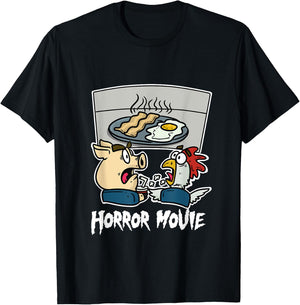 Pig Chicken Horror Film Cinema Horror Film Night Farmers T-Shirt - T-Shirt | Black