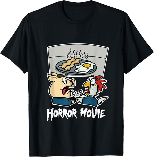 Pig Chicken Horror Film Cinema Horror Film Night Farmers T-Shirt - T-Shirt | Black