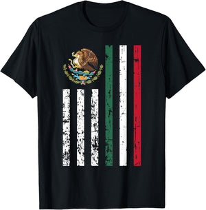 Half Mexican Half American Flag Cinco De Mayo Cool Patriotic T-Shirt - T-Shirt | Black