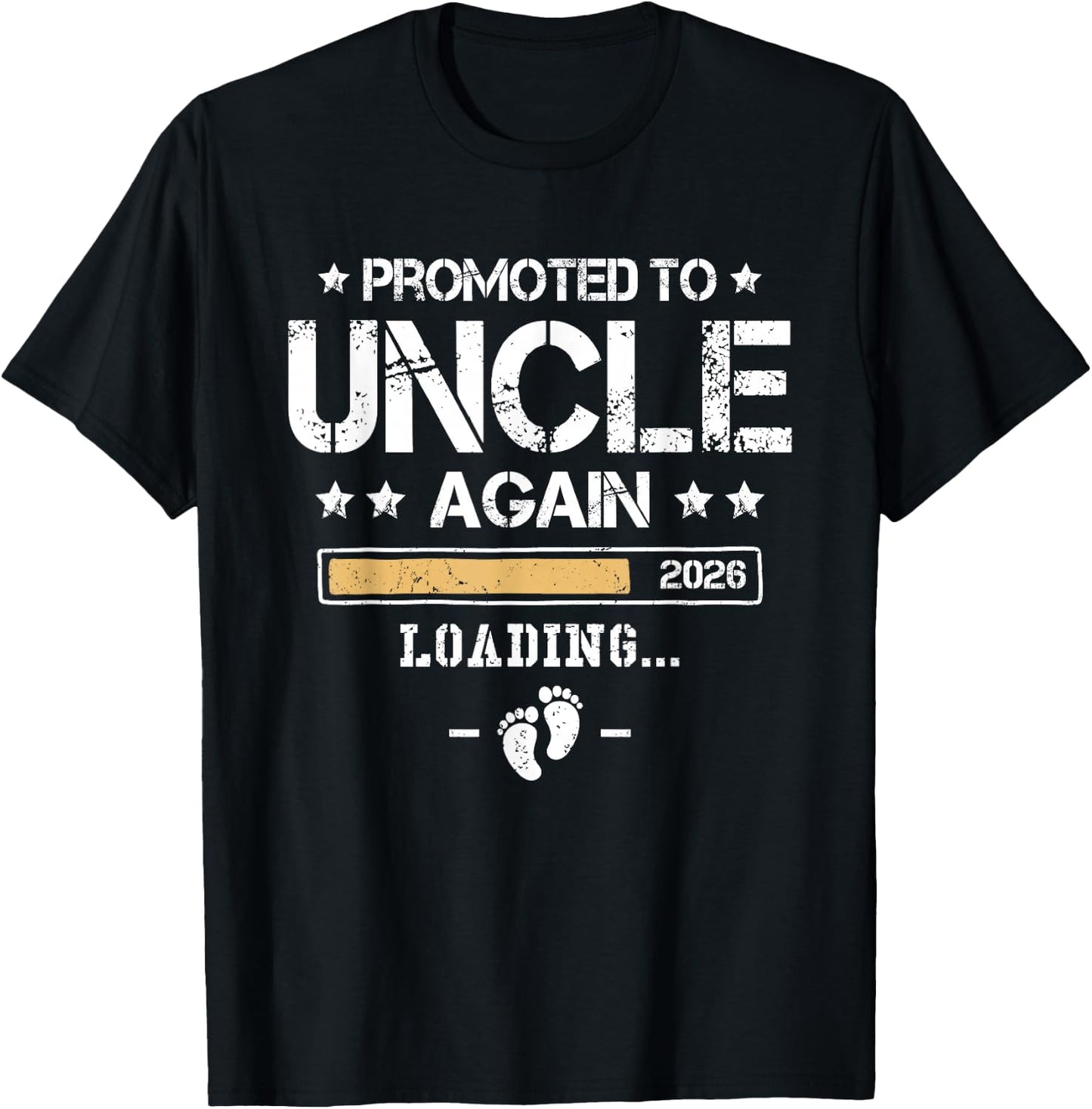 Promoted to Uncle Again 2026 2nd Time Uncle Pregnancy Reveal T-Shirt - T-Shirt | Black