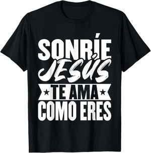 Camisetas Cristianas En Espanol Frases Biblia Jesús Te AMa T-Shirt - T-Shirt | Black