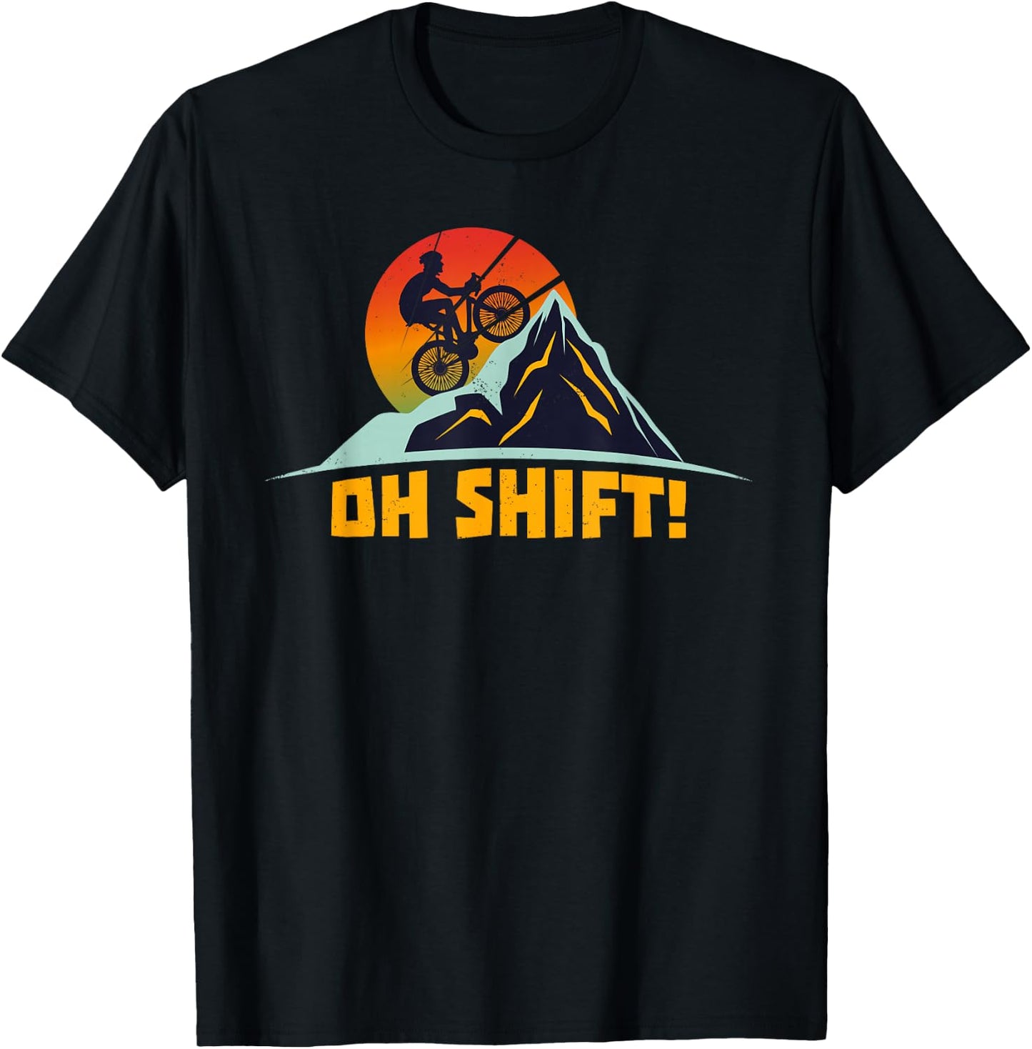 Bicyclist Distressed Oh Shift T shirt T-Shirt - T-Shirt | Black