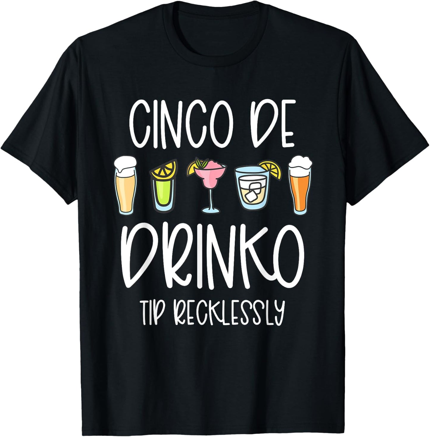 Cinco De Drinko Mayo Women Tip Your Bartender Funny Bar Work T-Shirt - T-Shirt | Black