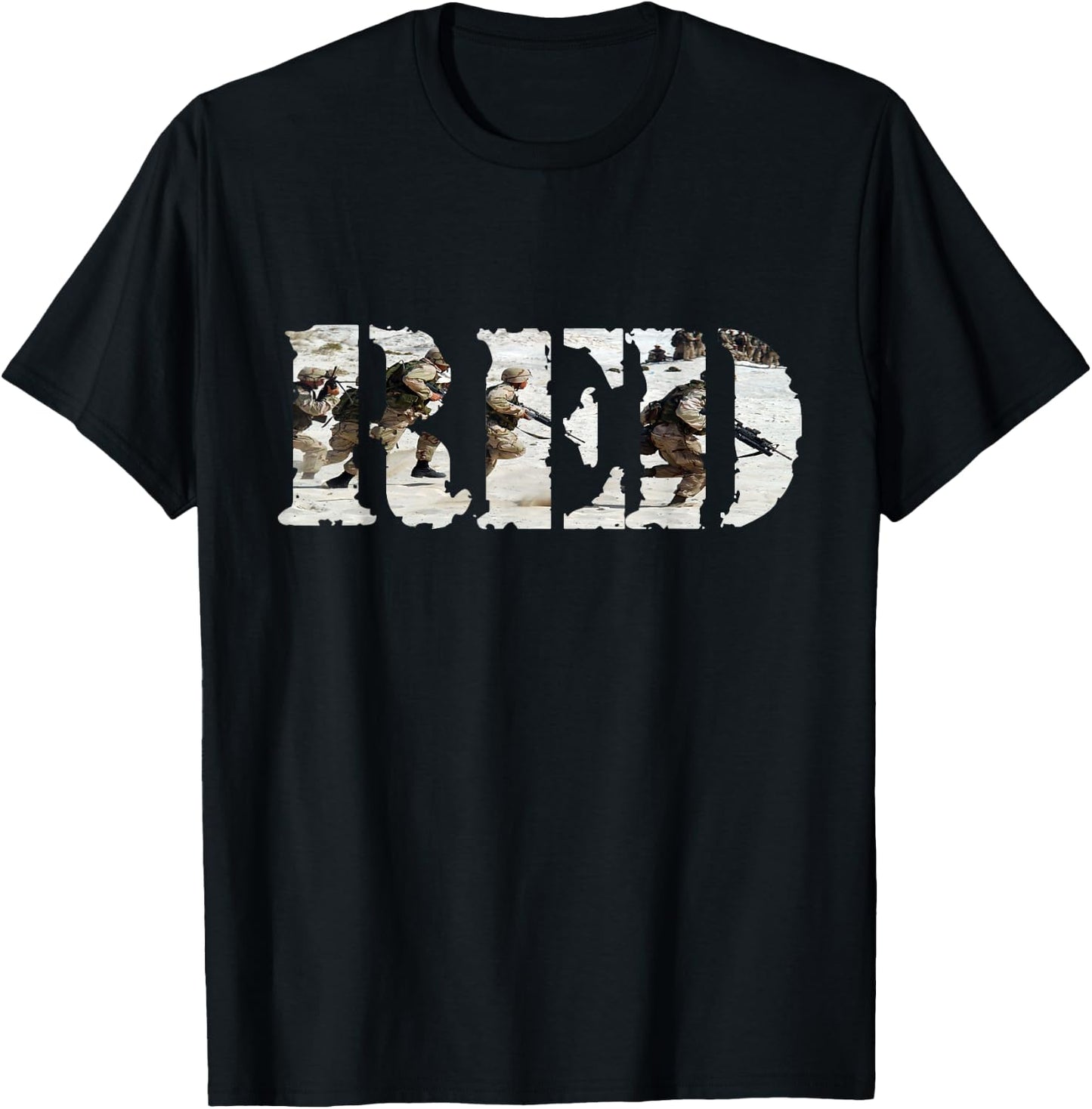 RED Friday Remember Everyone Deployed U.S. Soldiers T Shirt T-Shirt - T-Shirt | Black