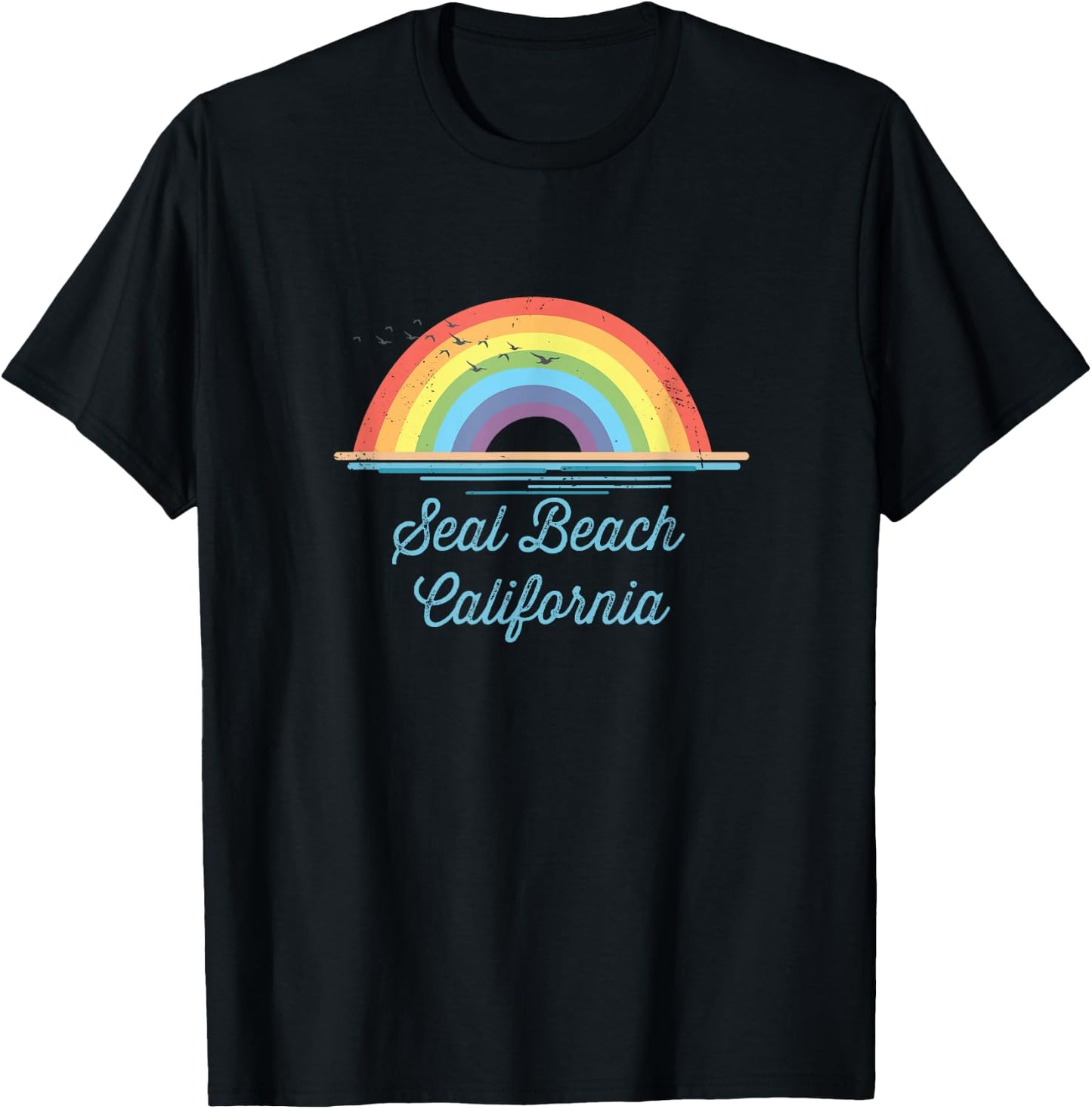 Seal Beach California Souvenir Graphic T-Shirt - T-Shirt | Black