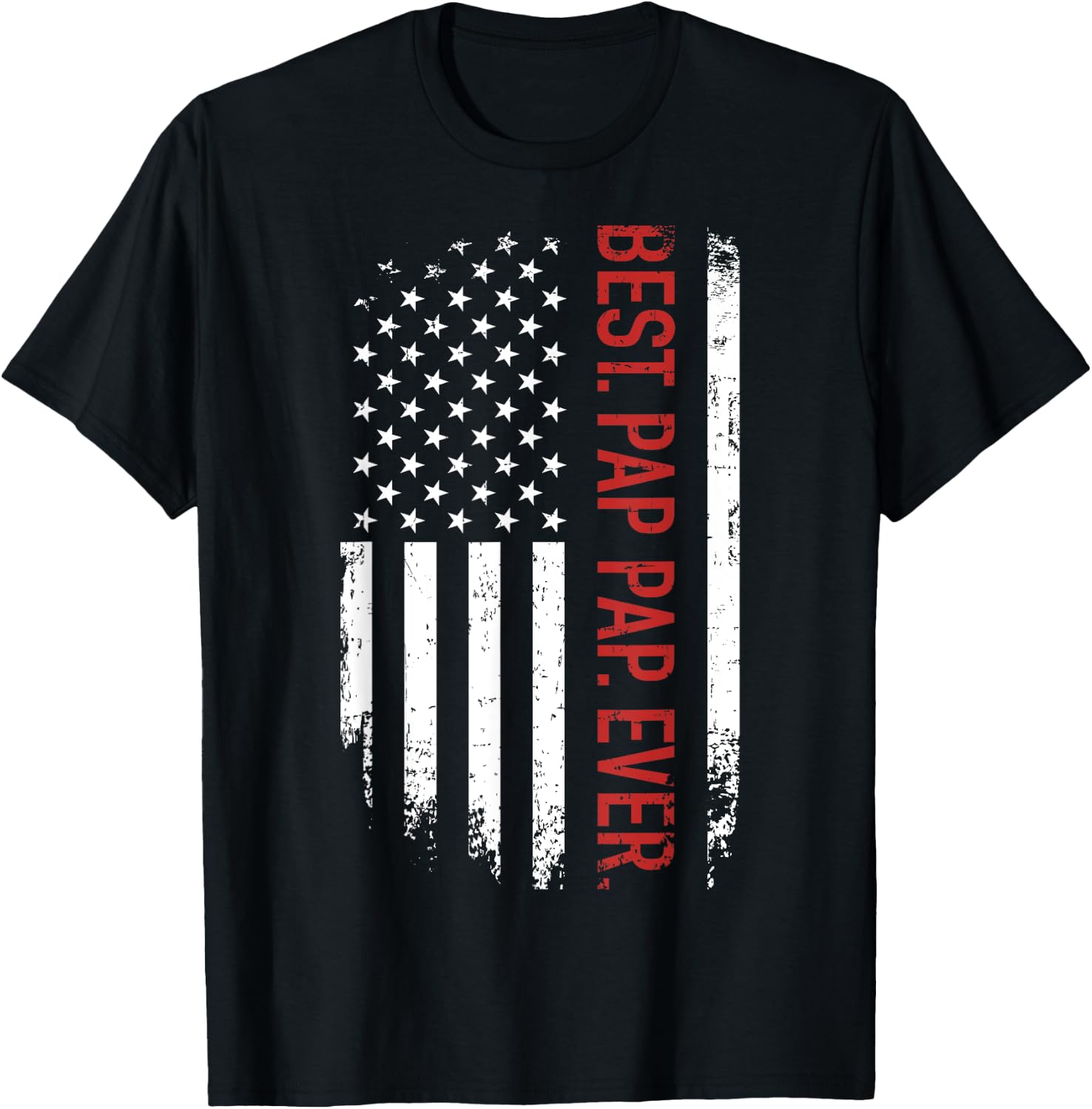 Best pap pap ever with us american flag for father's day T-Shirt - T-Shirt | Black