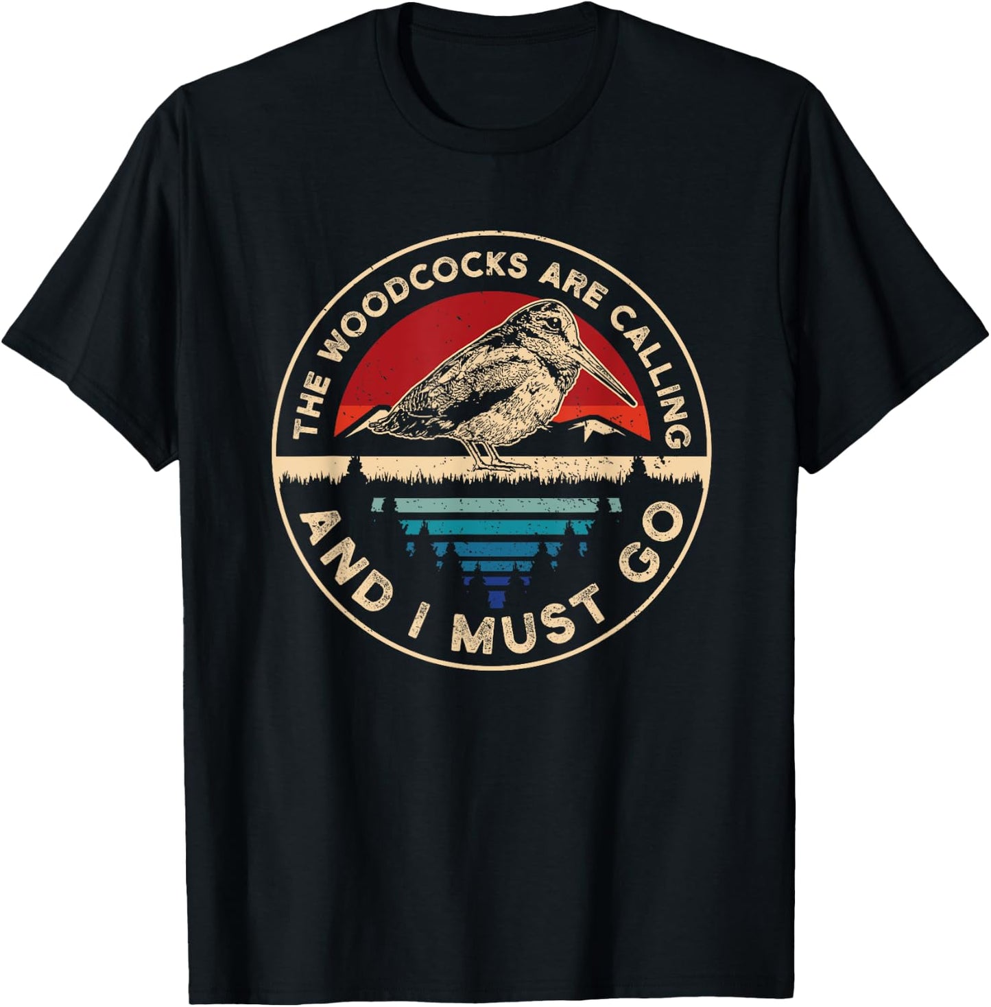 Hunting Woodcock bird- Retro funny phone calls Hunter T-Shirt - T-Shirt | Black