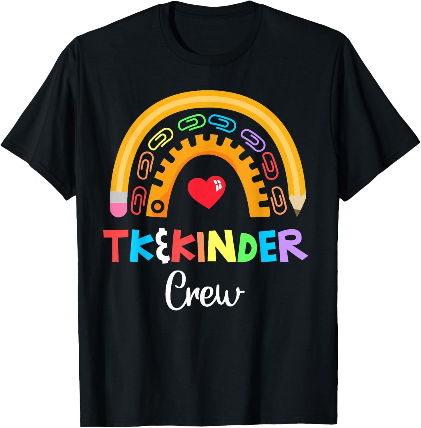TK and Kinder Crew TK Teacher Transitional Kindergarten PreK T-Shirt - T-Shirt | Black