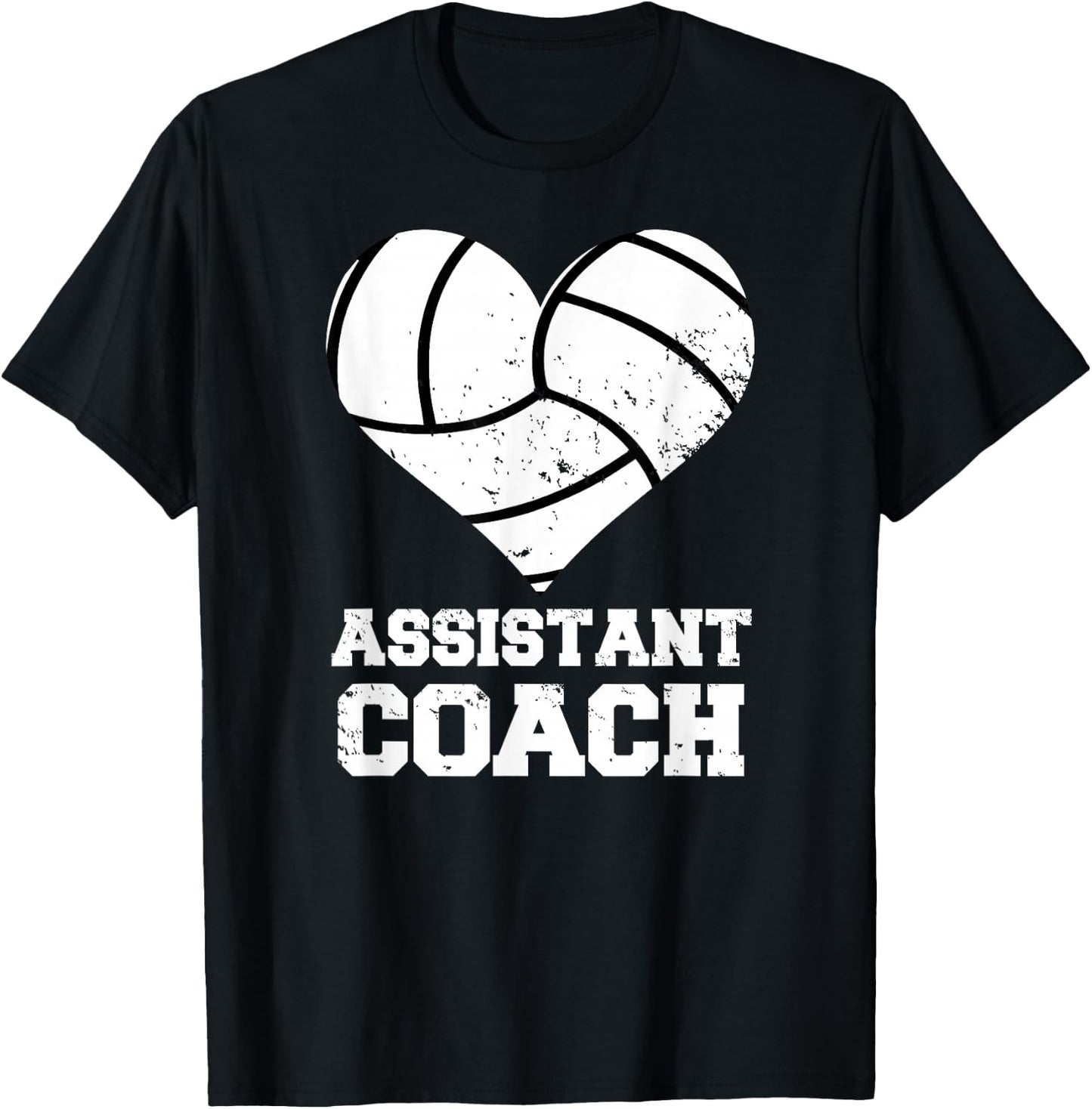 Assistant Volleyball Coach Heart Funny Assistant Coach T-Shirt - T-Shirt | Black