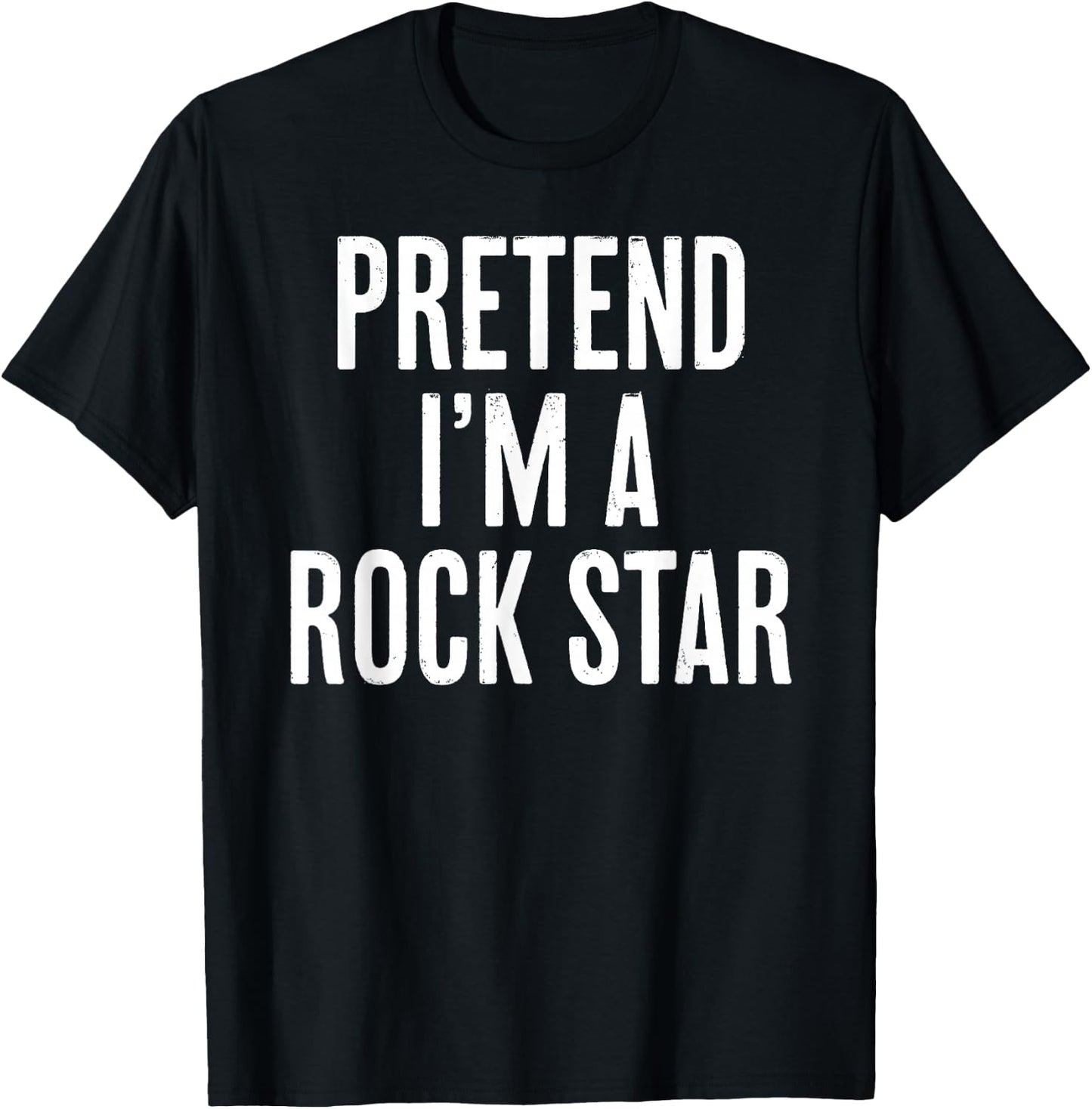 Simple Easy Pretend I'm a Rock Star Halloween Costume T-Shirt - T-Shirt | Black