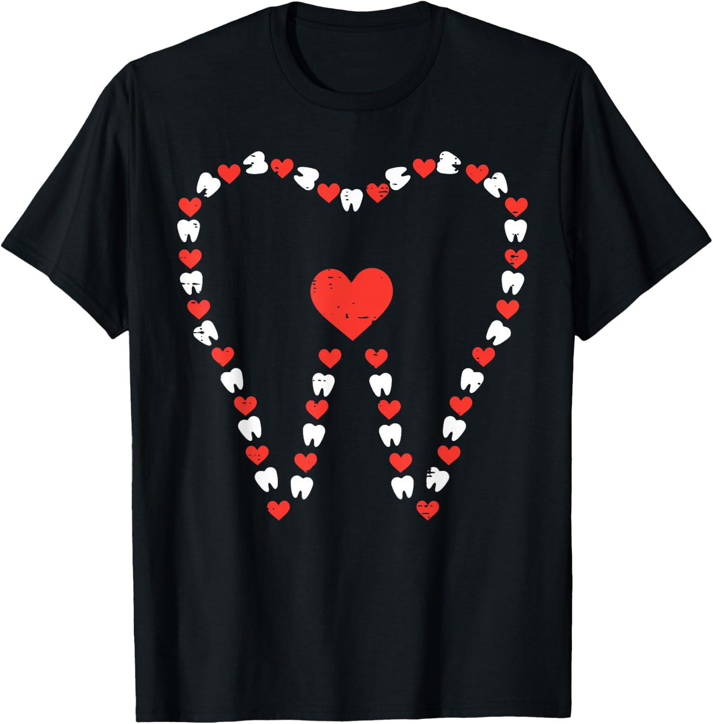 Valentines Day Tooth Heart Cute Teeth Dental Dentist Women T-Shirt - T-Shirt | Black